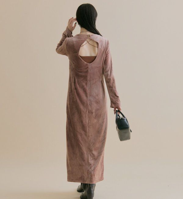  「[森川企画]バックオープンベロアワンピース」|ワンピース|