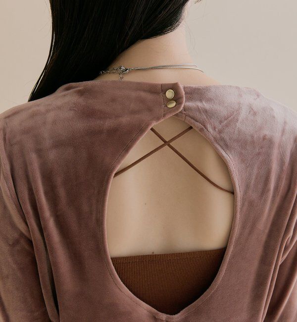  「[森川企画]バックオープンベロアワンピース」|ワンピース|