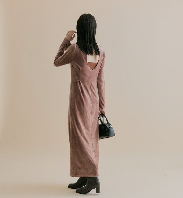  「[森川企画]バックオープンベロアワンピース」|ワンピース|