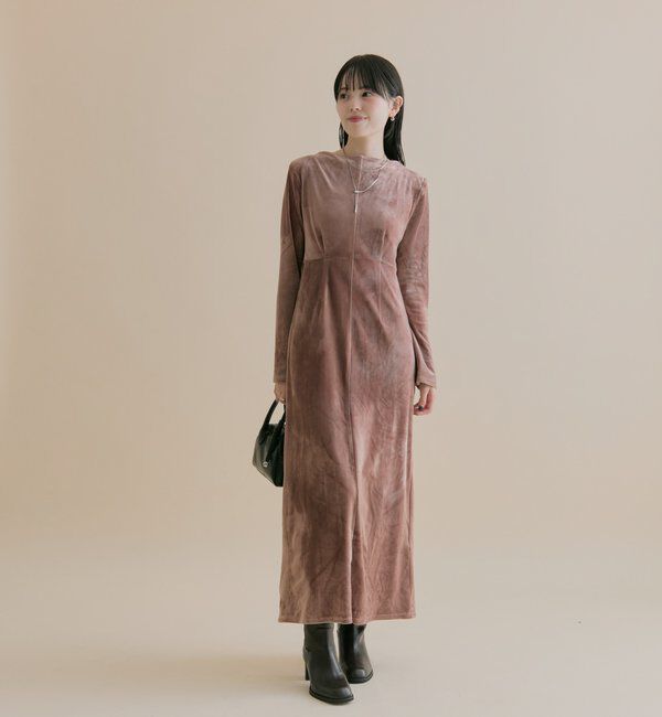  「[森川企画]バックオープンベロアワンピース」|ワンピース|