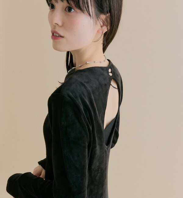  「[森川企画]バックオープンベロアワンピース」|ワンピース|