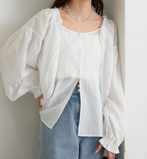  「ラメストライプビスチェSETブラウス」|シャツ・ブラウス|