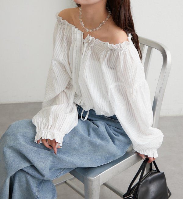  「ラメストライプビスチェSETブラウス」|シャツ・ブラウス|