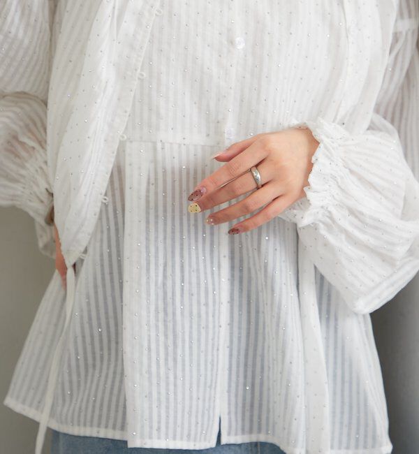  「ラメストライプビスチェSETブラウス」|シャツ・ブラウス|