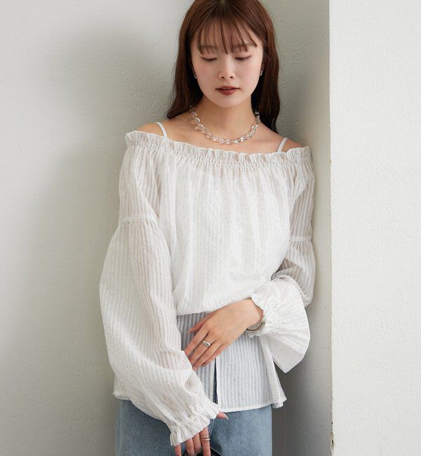  「ラメストライプビスチェSETブラウス」|シャツ・ブラウス|