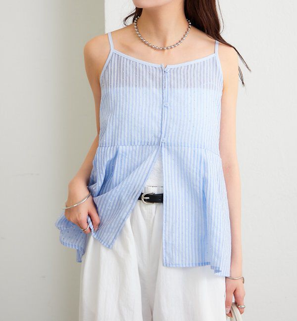  「ラメストライプビスチェSETブラウス」|シャツ・ブラウス|