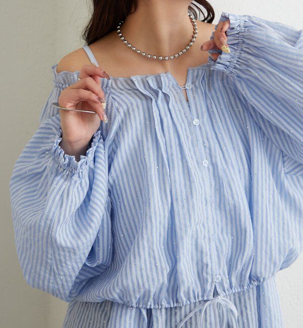  「ラメストライプビスチェSETブラウス」|シャツ・ブラウス|