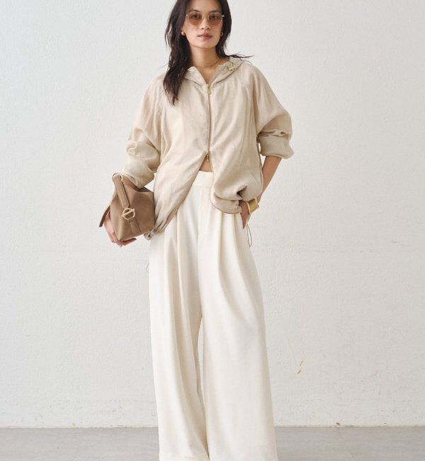  「【＠ld_risaコラボ】ジャージータックワイドパンツ」|チノ|