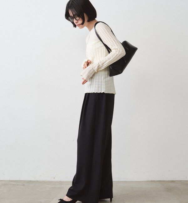  「【＠ld_risaコラボ】ジャージータックワイドパンツ」|チノ|