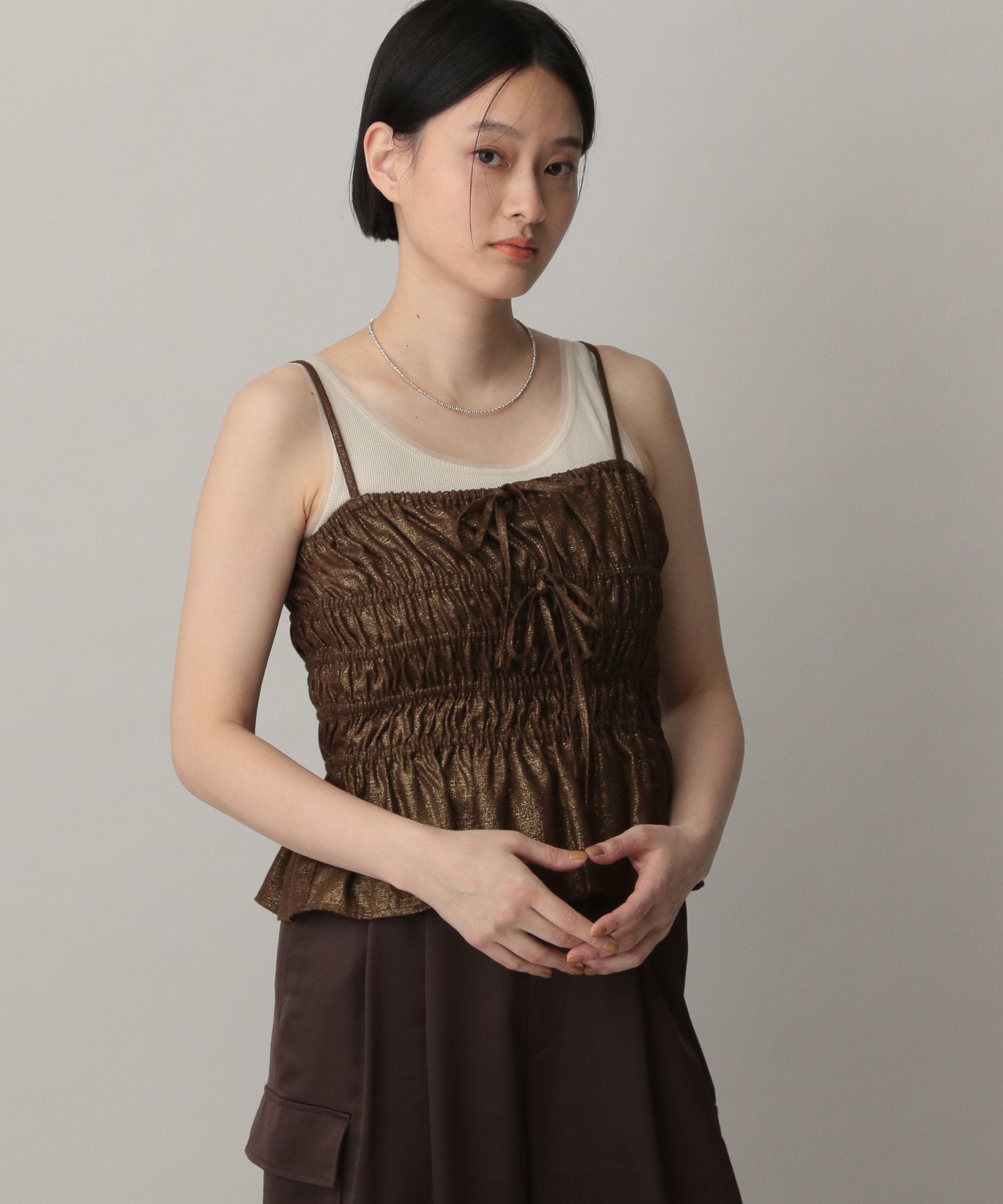 A part by 「ハクキャミビスチェ」|キャミソール|ブラウン