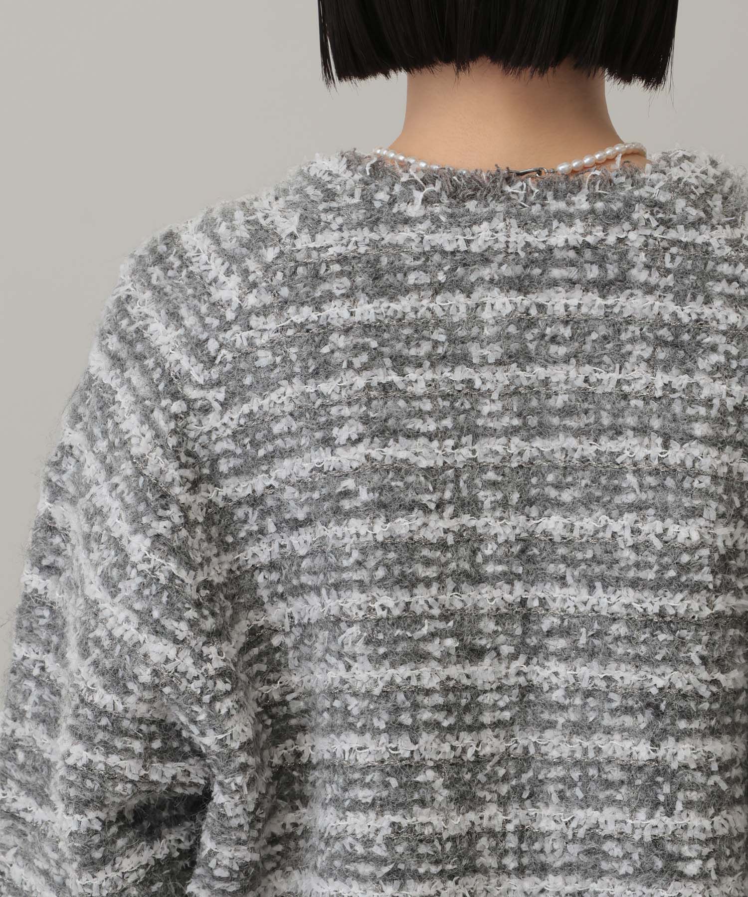  「【セットアップ対応】ツィードニットZIPカーディガン」|カーディガン|