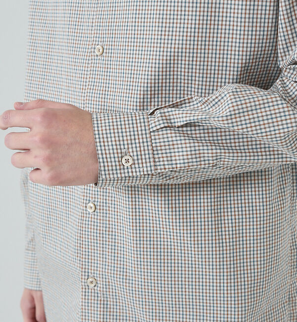 ABAHOUSE「【ミニチェック】スーピマ タイプライター ボタンダウンシャツ」|シャツ・ブラウス|