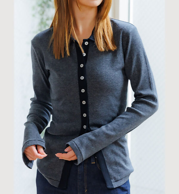 Rouge vif「【Robert P.Miller / ロバートピーミラー】パネルリブカーディガン」|カーディガン|チャコールグレー