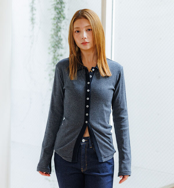 Rouge vif「【Robert P.Miller / ロバートピーミラー】パネルリブカーディガン」|カーディガン|