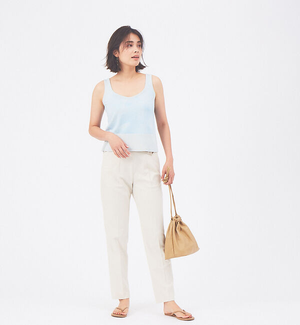 qualite「【セットアップ対応】スラブシャークスキンハイウエストパンツ」|その他|