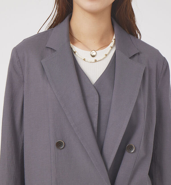 qualite「《セットアップ対応》ブライトリネンダブルジャケット」|テーラードジャケット|