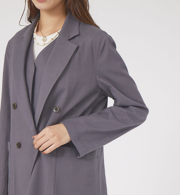 qualite「《セットアップ対応》ブライトリネンダブルジャケット」|テーラードジャケット|