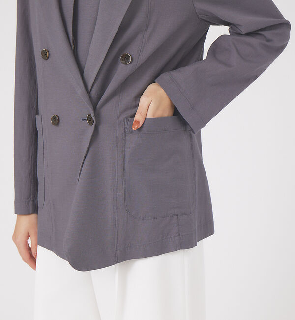 qualite「《セットアップ対応》ブライトリネンダブルジャケット」|テーラードジャケット|