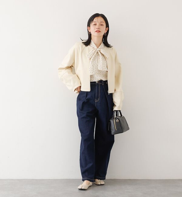 abahouse mavie「ソフトレザーライクジップブルゾン」|ブルゾン・スタジャン|