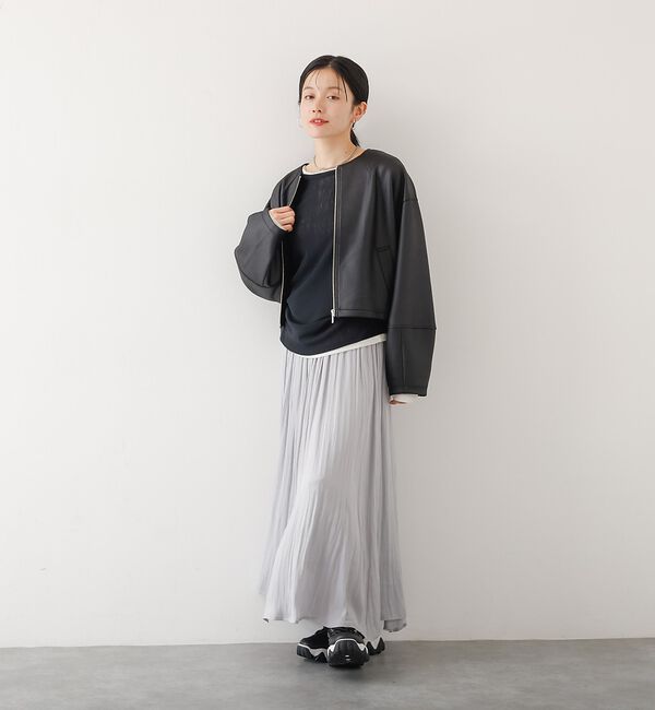 abahouse mavie「ソフトレザーライクジップブルゾン」|ブルゾン・スタジャン|