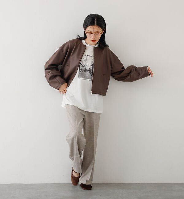 abahouse mavie「ソフトレザーライクジップブルゾン」|ブルゾン・スタジャン|