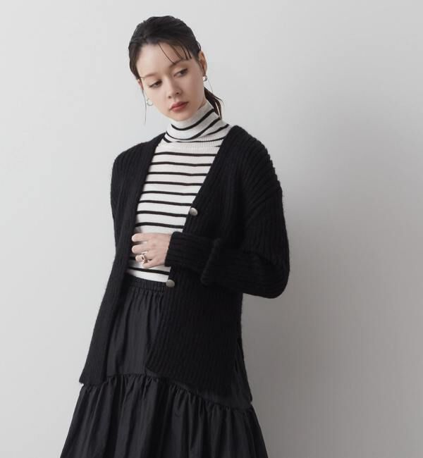 Liesse「モヘア混ニットカーディガン」|ニット・セーター|ブラック