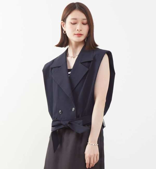 Soffitto「2WAYストレッチノースリーブブルゾン」|ブルゾン・スタジャン|ネイビー