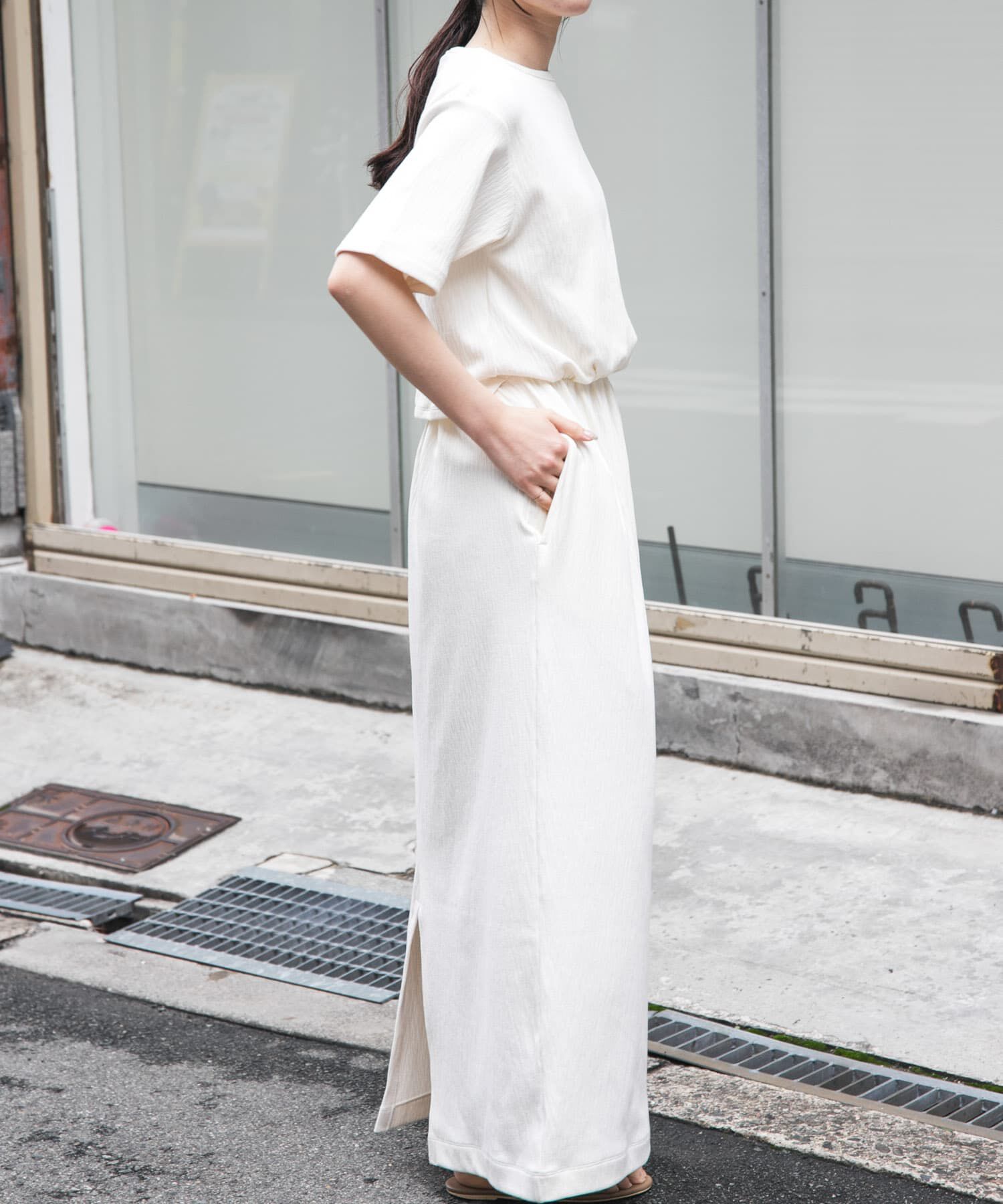 URBAN RESEARCH DOORS「FORK&SPOON　バックレイヤードカットソーワンピース」|ワンピース|