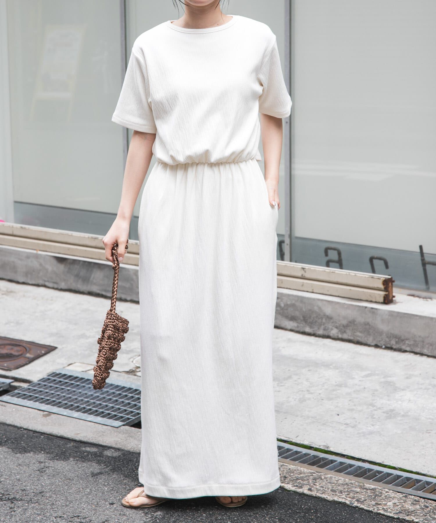 URBAN RESEARCH DOORS「FORK&SPOON　バックレイヤードカットソーワンピース」|ワンピース|