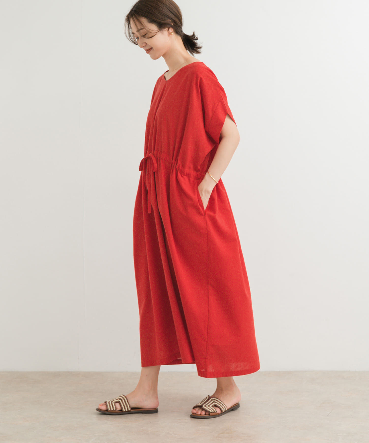 URBAN RESEARCH DOORS「『WEB/一部店舗限定ｻｲｽﾞ』『UR TECH 高機能ﾘﾈﾝ』ｳｴｽﾄｷﾞｬｻﾞ 」|ワンピース|