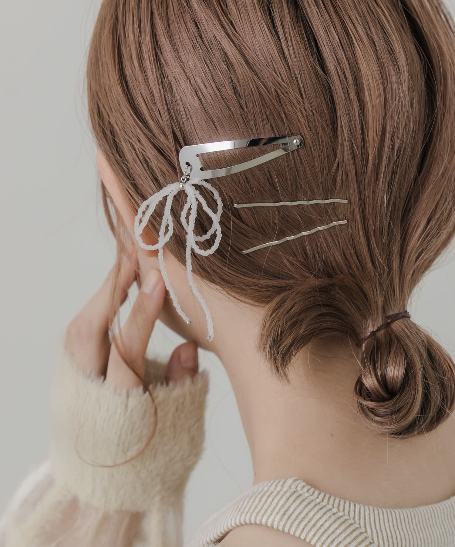 SMELLY「ガラスビーズリボン3セットピン」|その他|