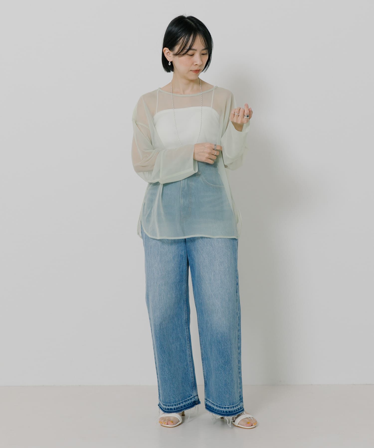 URBAN RESEARCH「『MADE IN JAPAN』 アセテートカップ付きショート丈キャミソール」|キャミソール|