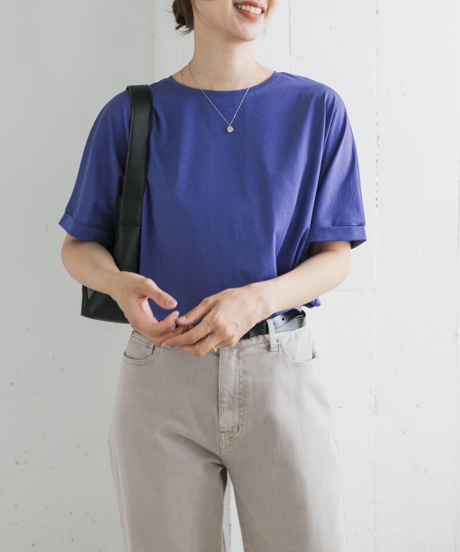 URBAN RESEARCH DOORS「『UVｶｯﾄ/接触冷感 /ﾏｼﾝｳｫｯｼｬﾌﾞﾙ』ｼﾙｷｰｺｯﾄﾝﾛｰﾙ  」|Tシャツ・カットソー|ロイヤルブルー