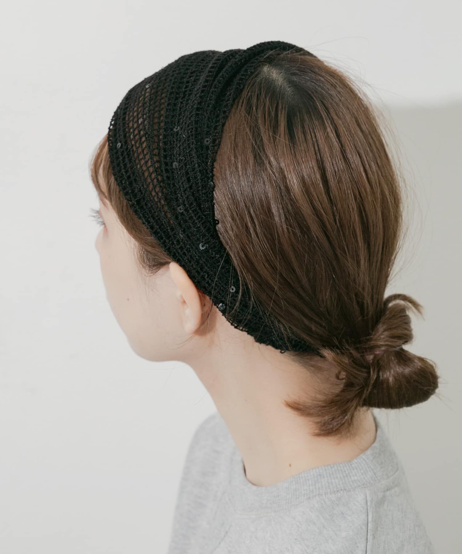 SMELLY「スパンコールメッシュヘアターバン」|ヘアバンド|