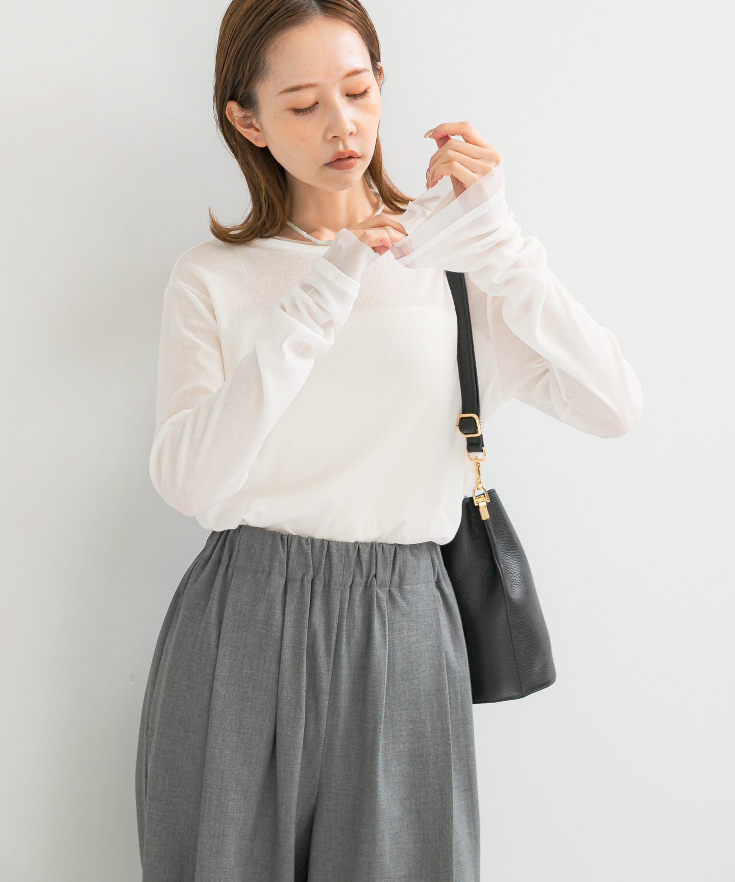 URBAN RESEARCH ROSSO「シアードッキングカットソー」|Tシャツ・カットソー|オフホワイト