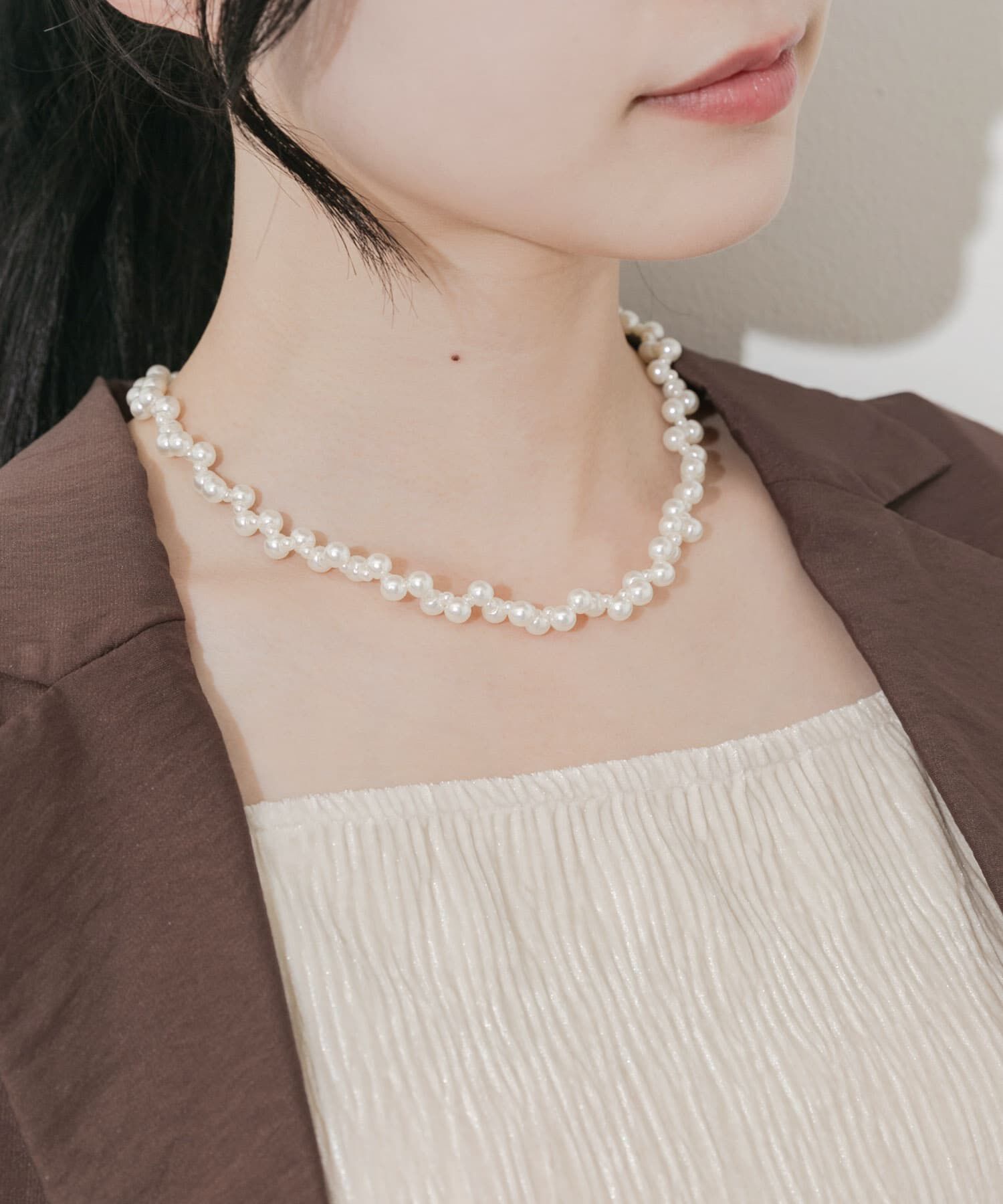 SMELLY「ランダムパールネックレス」|ネックレス|