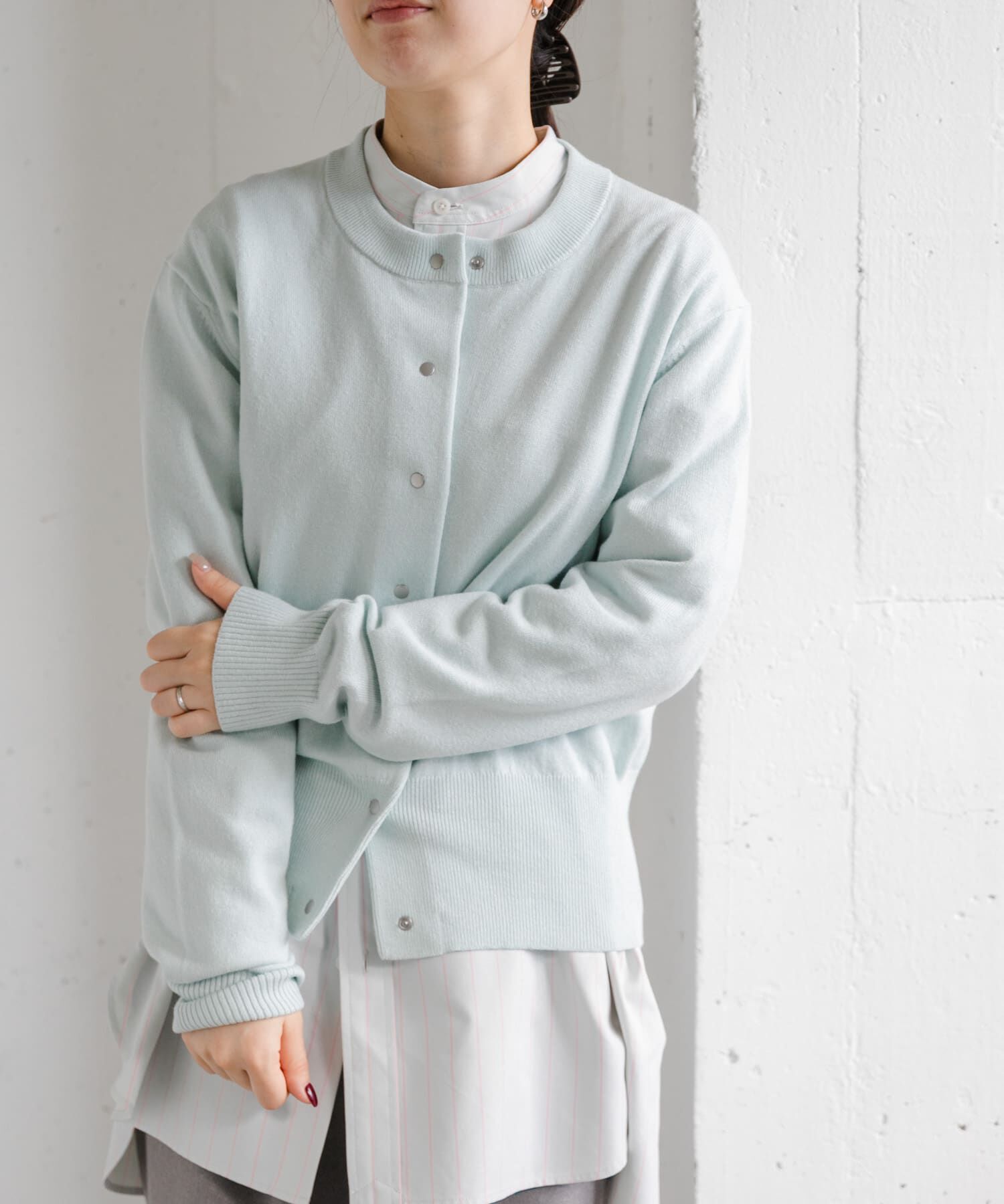 URBAN RESEARCH DOORS「FORK&SPOON　ミラージュクルーネックニットカーディガン」|カーディガン|