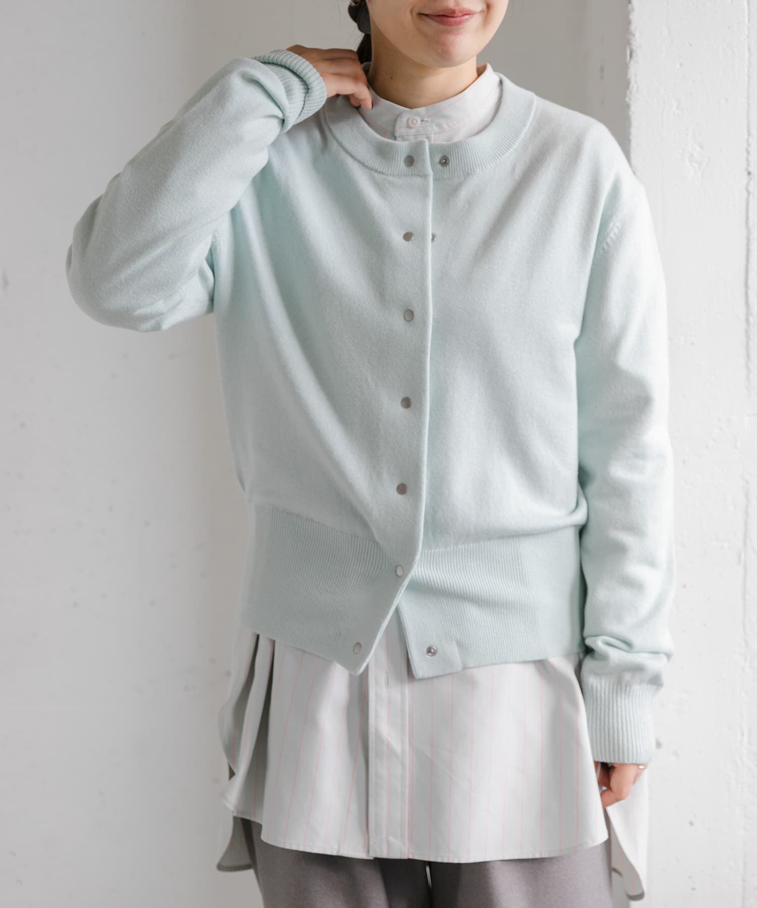 URBAN RESEARCH DOORS「FORK&SPOON　ミラージュクルーネックニットカーディガン」|カーディガン|