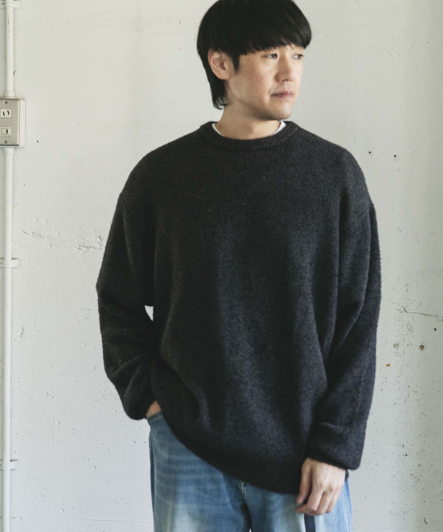 URBAN RESEARCH DOORS「メランジシャギー クルーネックニット」|ニット・セーター|