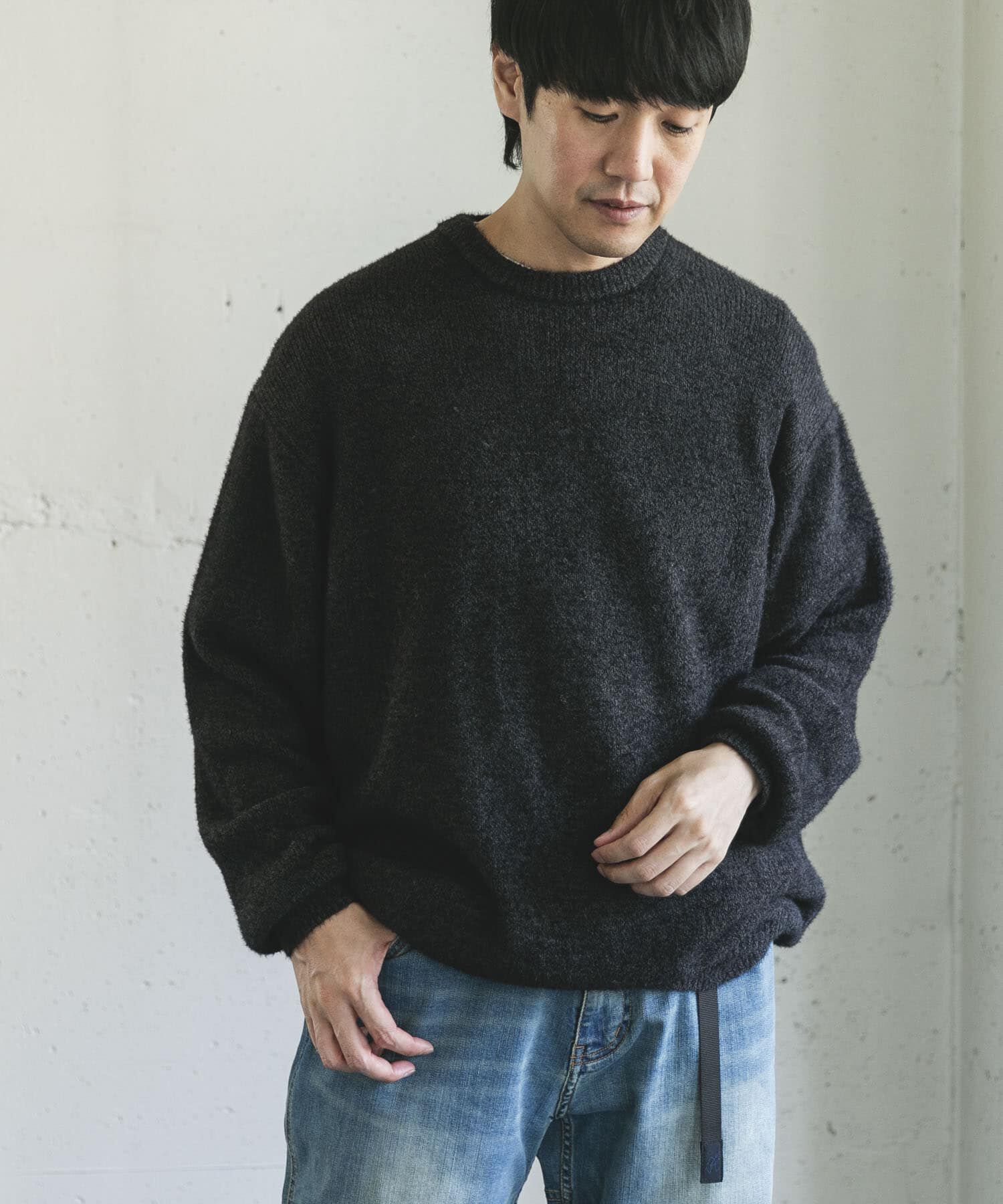 URBAN RESEARCH DOORS「メランジシャギー クルーネックニット」|ニット・セーター|