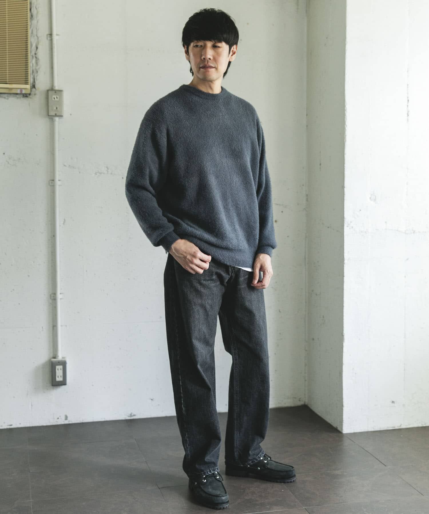URBAN RESEARCH DOORS「メランジシャギー クルーネックニット」|ニット・セーター|
