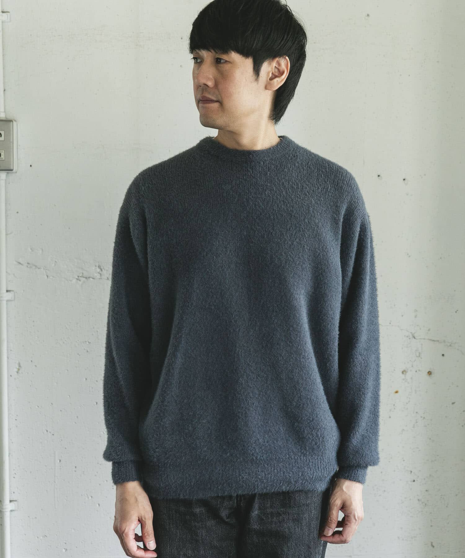URBAN RESEARCH DOORS「メランジシャギー クルーネックニット」|ニット・セーター|