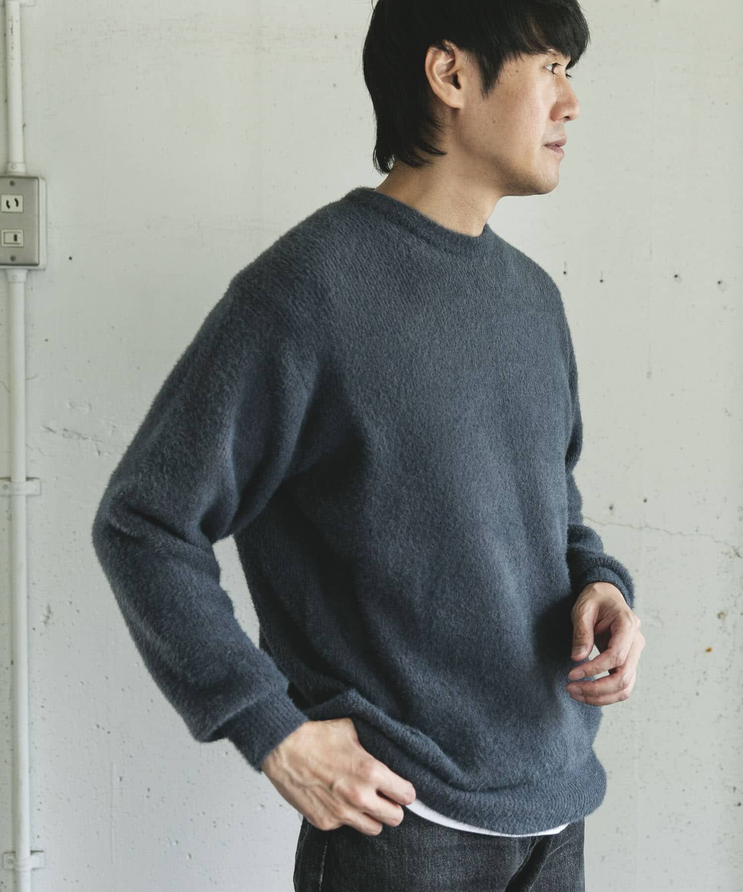 URBAN RESEARCH DOORS「メランジシャギー クルーネックニット」|ニット・セーター|