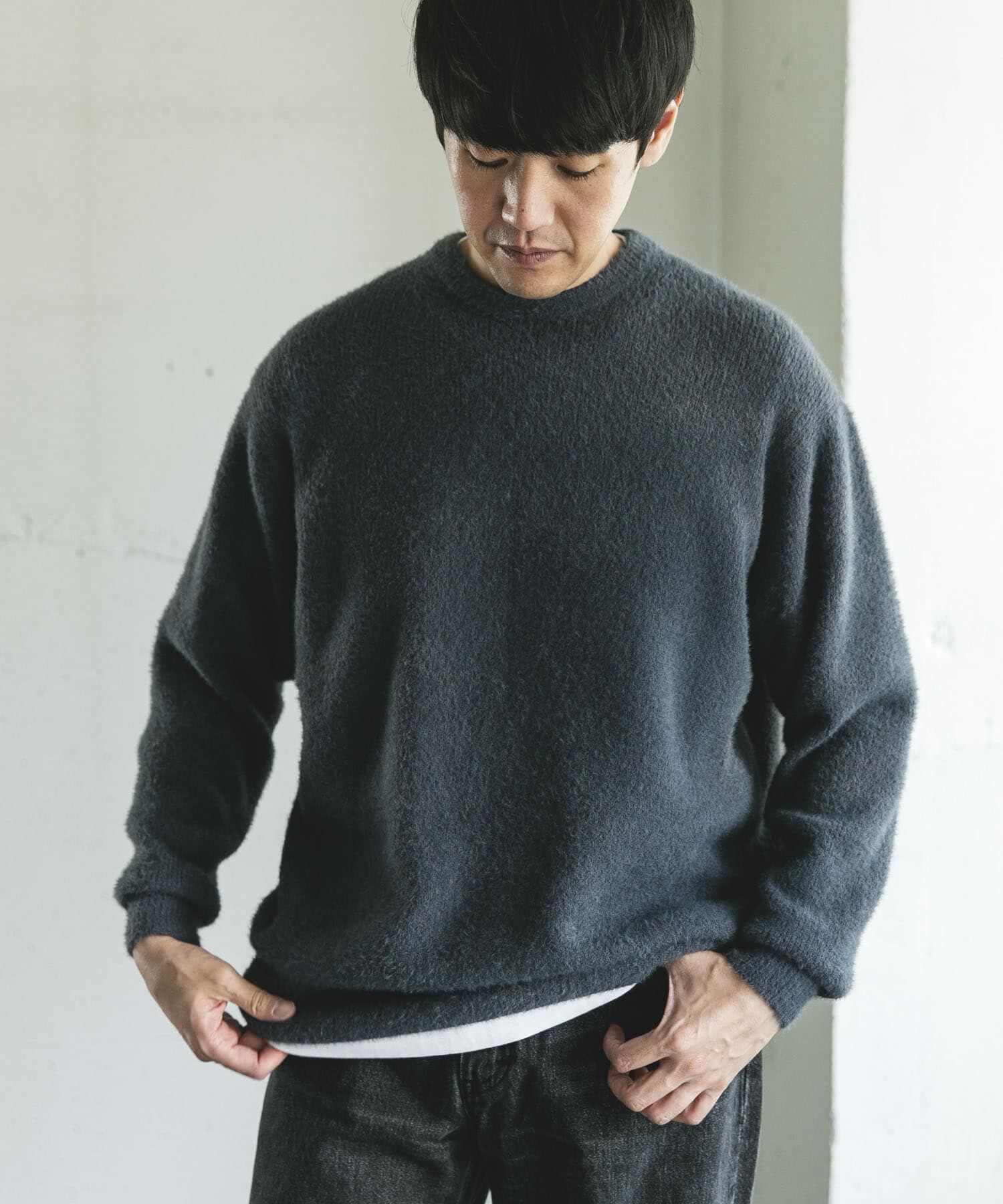 URBAN RESEARCH DOORS「メランジシャギー クルーネックニット」|ニット・セーター|