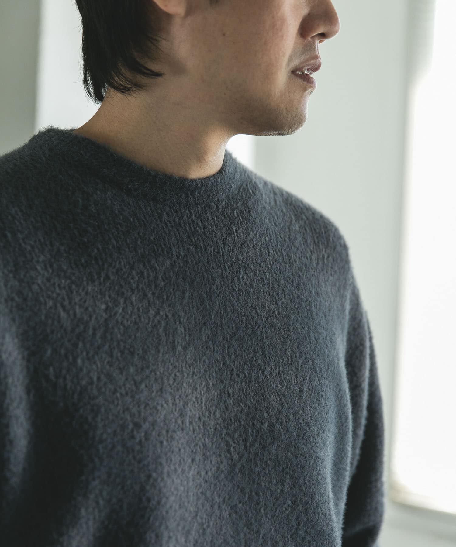 URBAN RESEARCH DOORS「メランジシャギー クルーネックニット」|ニット・セーター|