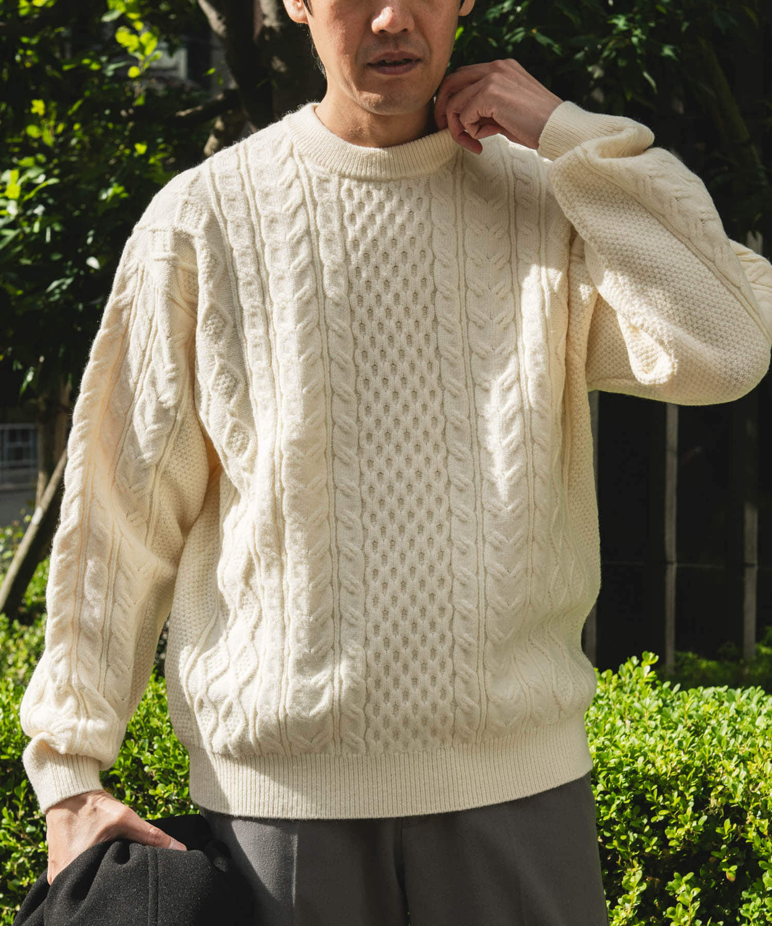 URBAN RESEARCH DOORS「アランニットクルーネックプルオーバー」|ニット・セーター|