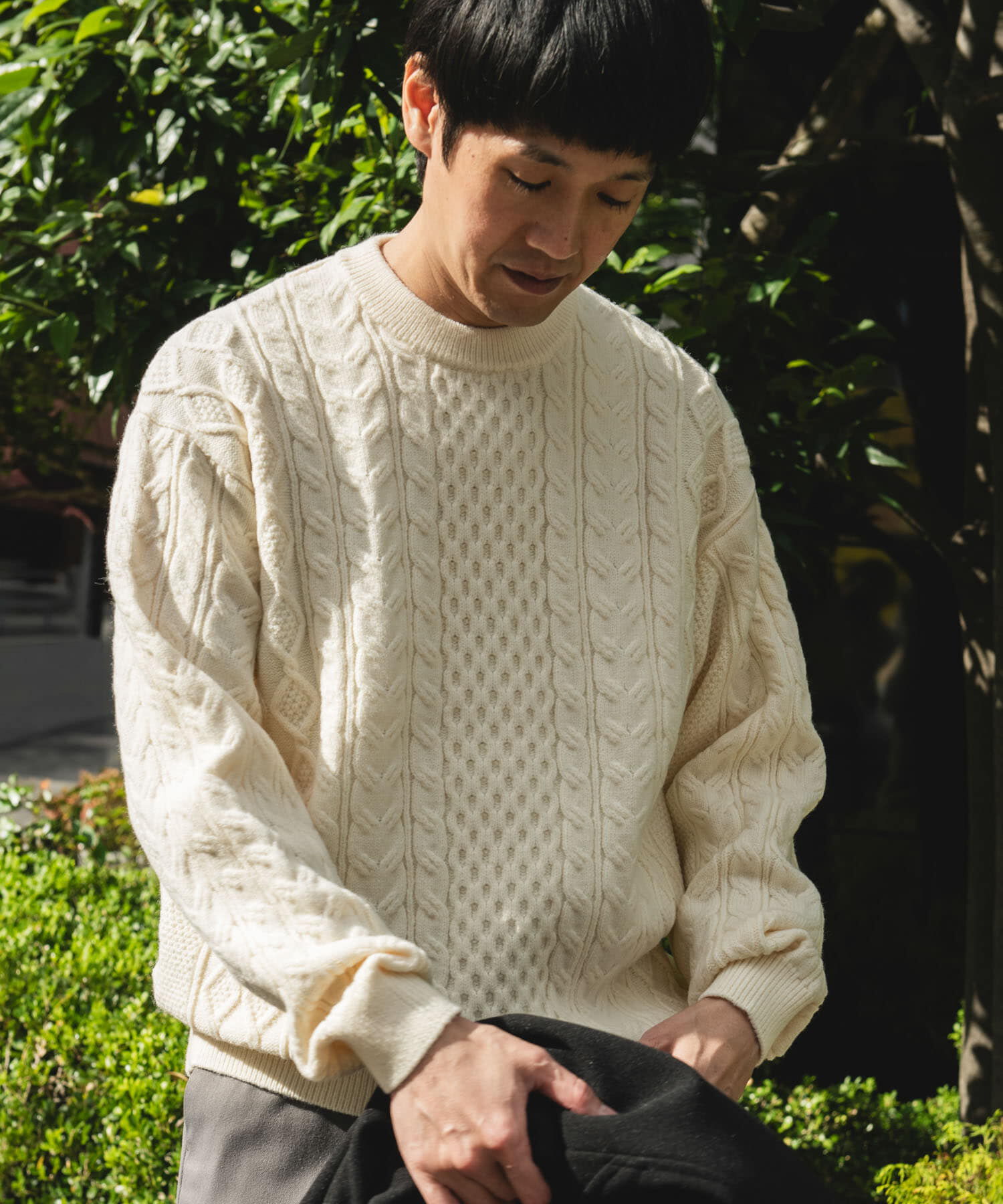 URBAN RESEARCH DOORS「アランニットクルーネックプルオーバー」|ニット・セーター|