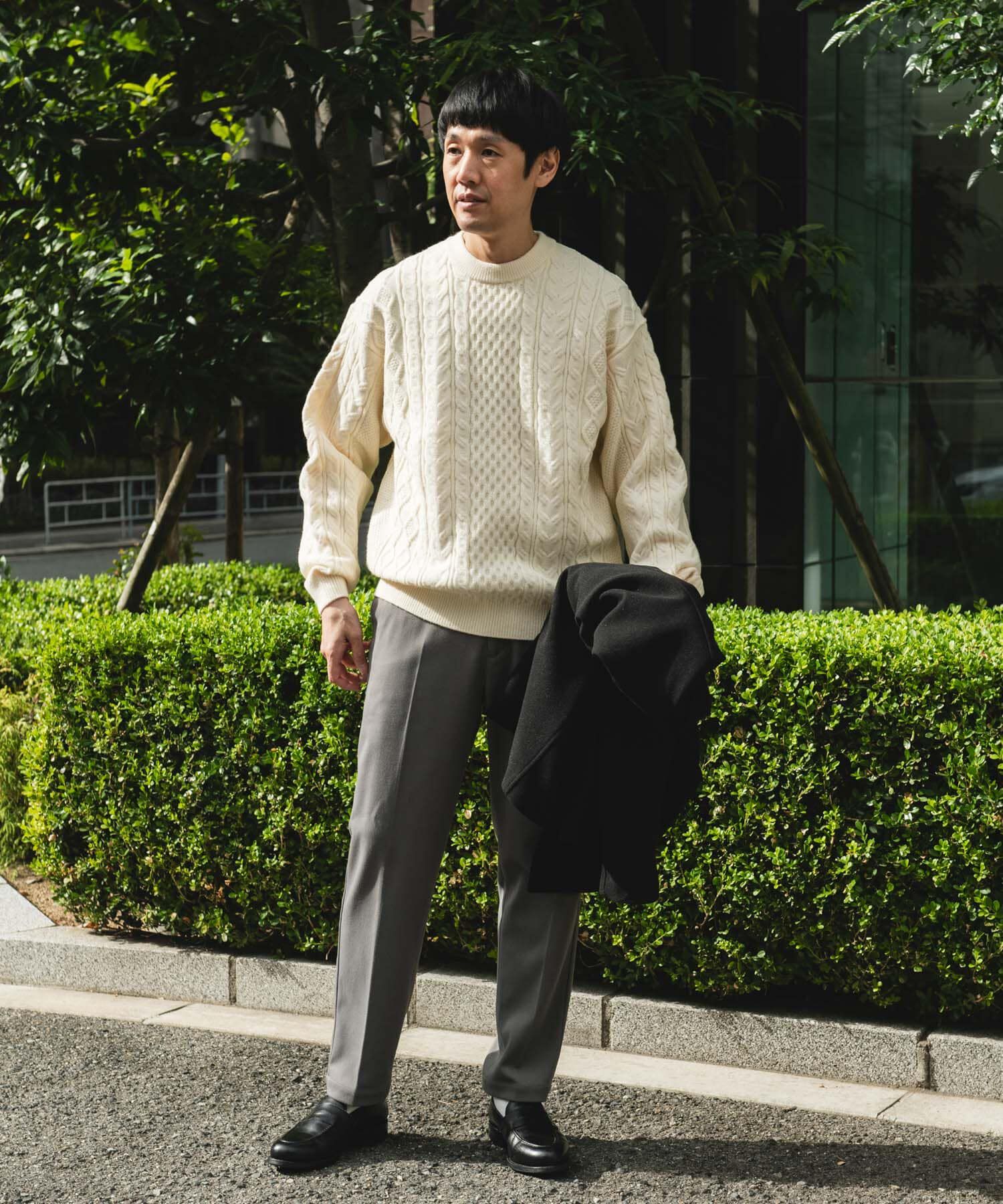 URBAN RESEARCH DOORS「アランニットクルーネックプルオーバー」|ニット・セーター|