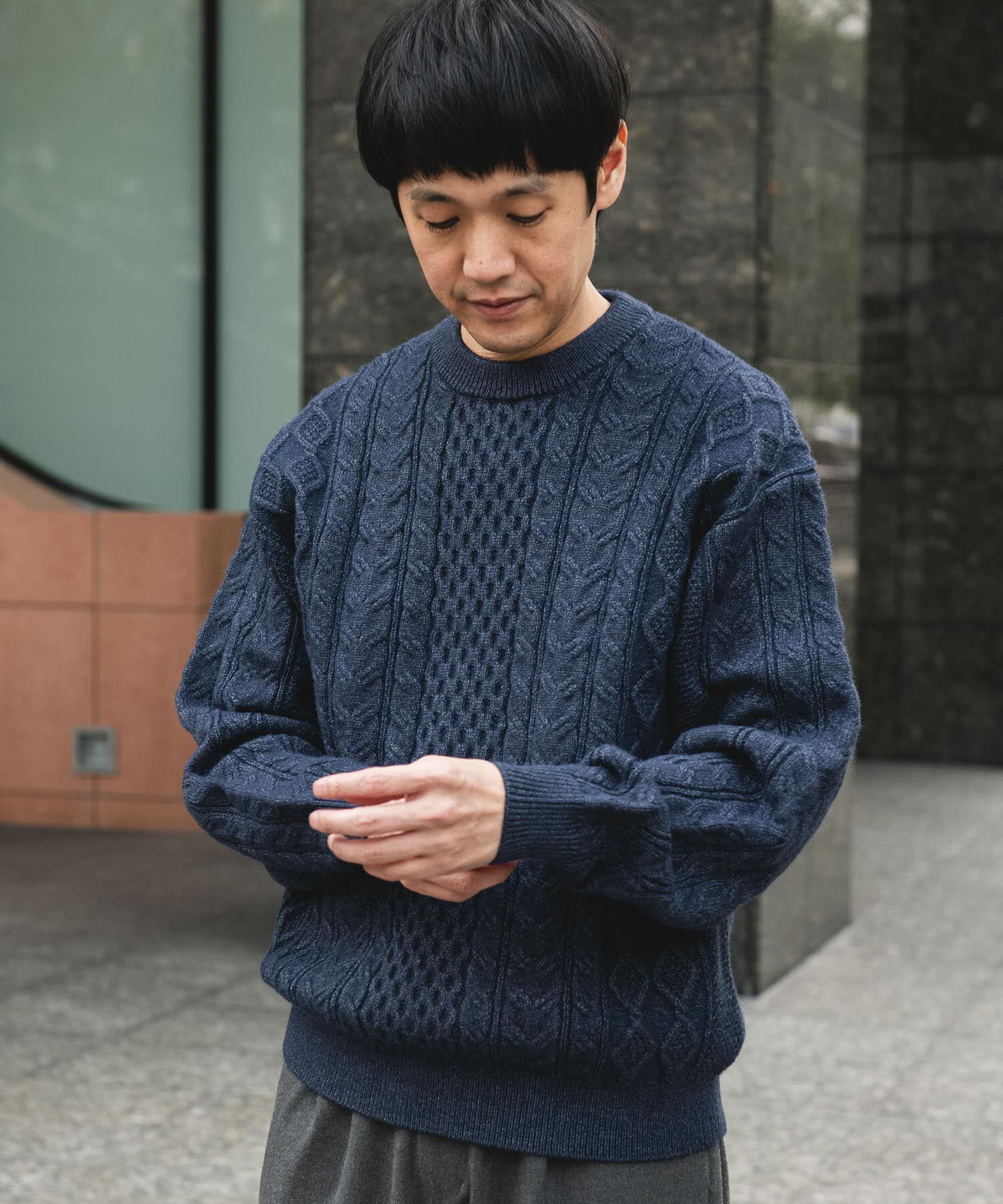 URBAN RESEARCH DOORS「アランニットクルーネックプルオーバー」|ニット・セーター|
