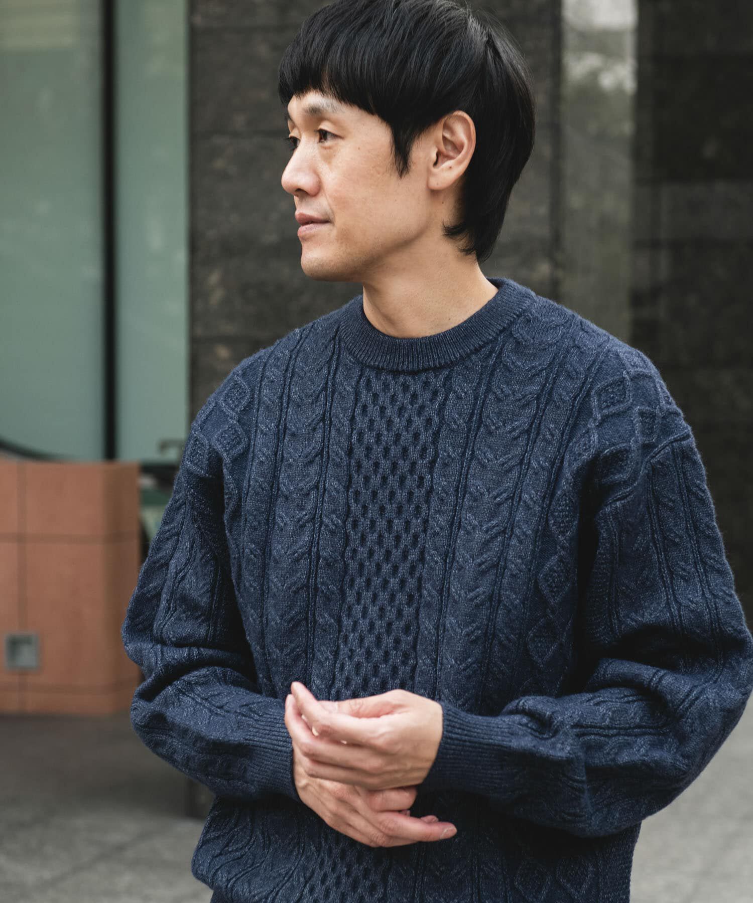 URBAN RESEARCH DOORS「アランニットクルーネックプルオーバー」|ニット・セーター|